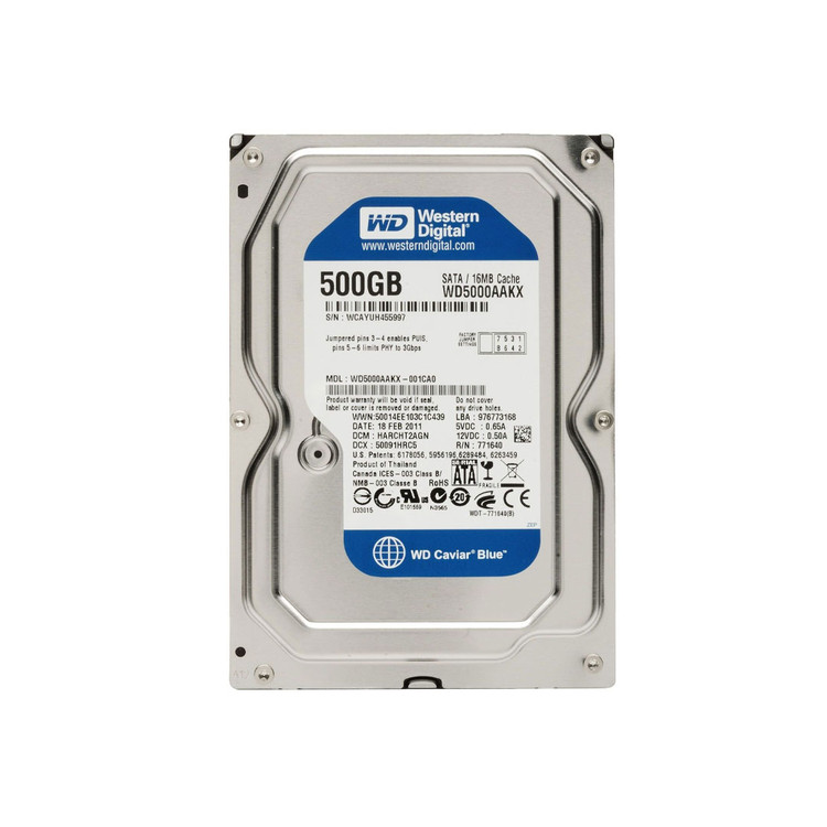 هارد دیسک اینترنال اصلی وسترن دیجیتال مدل WD BLUE WD5000AAKX ظرفیت 500 گیگابایت