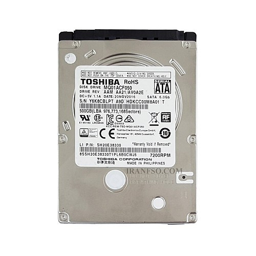 هارد اینترنال HDD لپ تاپ 1 ترابایت توشیبا Sata 5400PRM Slim