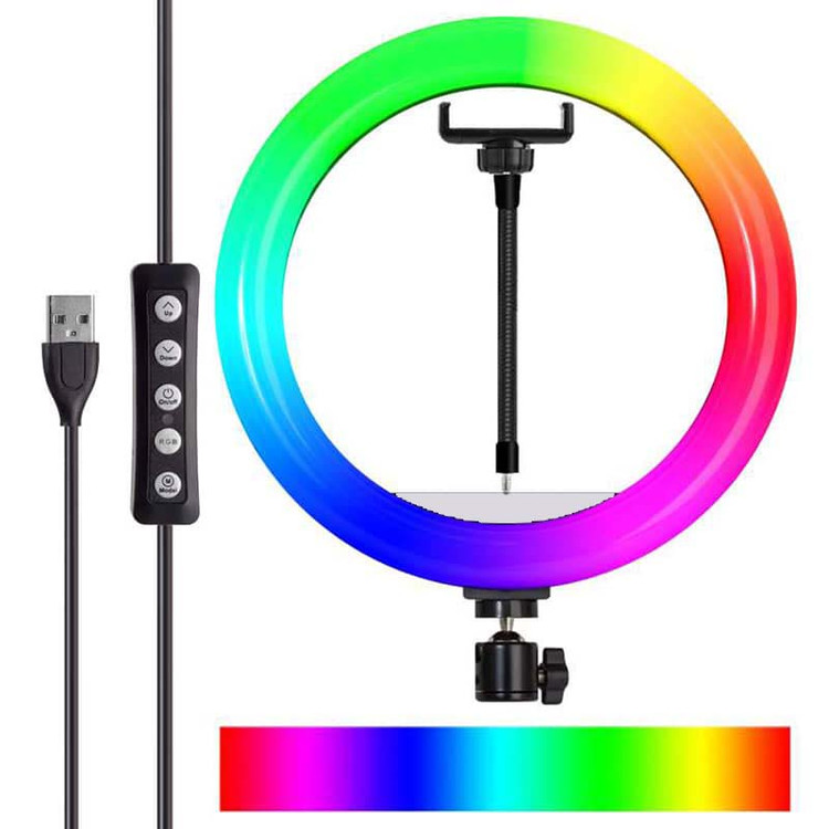 رینگ لایت سلفی 10 اینچ پی نت (P-net) مدل LJJ26-RGB