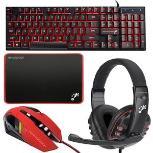 ست گیمینگ کیبورد موس هدفون و پدموس مدل 4In1 Gaming Starter Kit