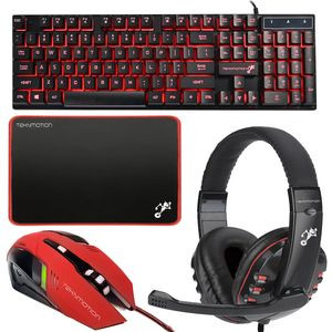 ست گیمینگ کیبورد موس هدفون و پدموس مدل 4In1 Gaming Starter Kit